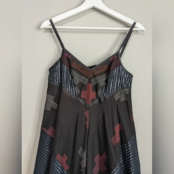 Free People Crossing Paths Pom Tassel Asymmetrical Hem Midi Dress XS - Picture 5 of 16